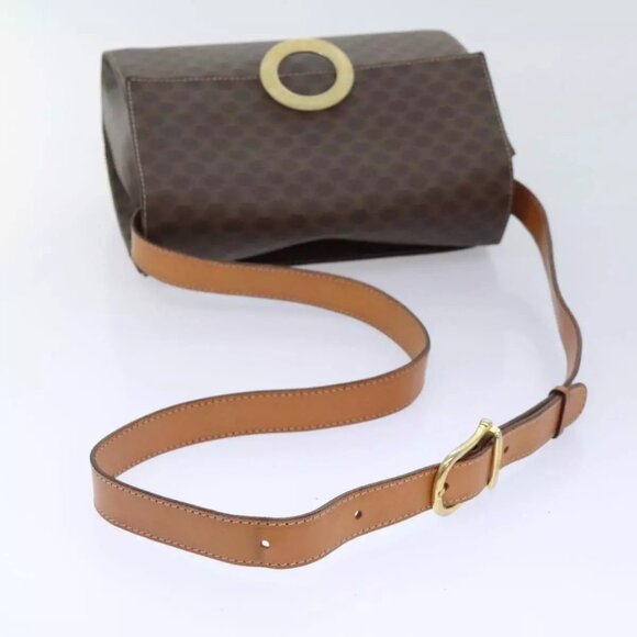 CELINE Macadam Canvas Shoulder Bag PVC Leather Brown Auth 89824 - Picture 8 of 16